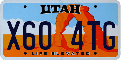 UT license plate X604TG