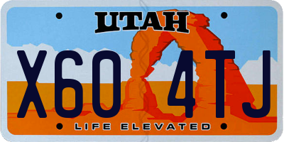 UT license plate X604TJ
