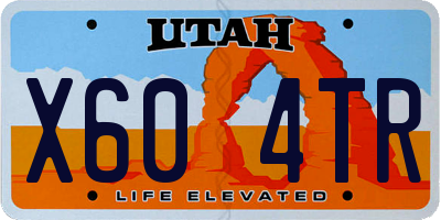 UT license plate X604TR