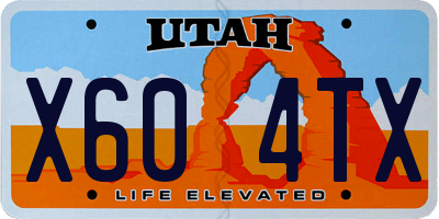 UT license plate X604TX