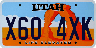 UT license plate X604XK