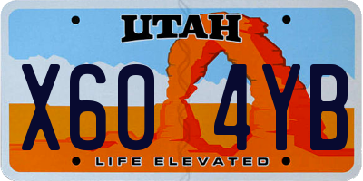 UT license plate X604YB