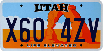 UT license plate X604ZV