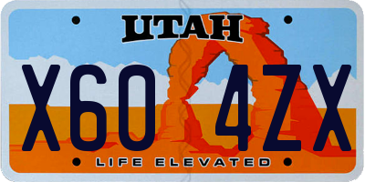 UT license plate X604ZX
