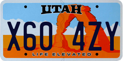 UT license plate X604ZY