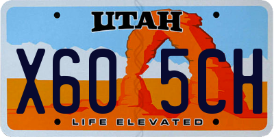 UT license plate X605CH