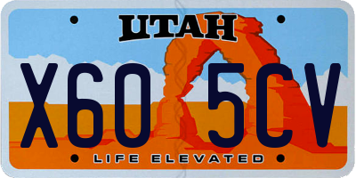 UT license plate X605CV