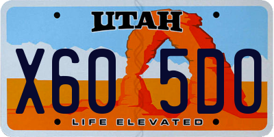 UT license plate X605DO