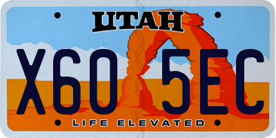 UT license plate X605EC