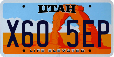 UT license plate X605EP