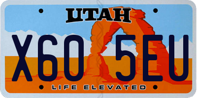 UT license plate X605EU