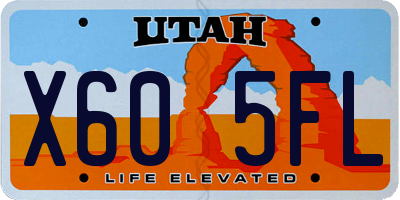 UT license plate X605FL