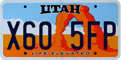 UT license plate X605FP