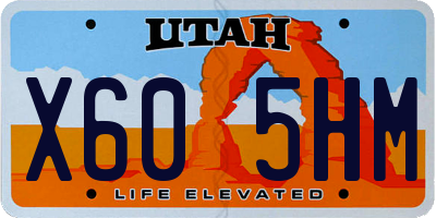 UT license plate X605HM