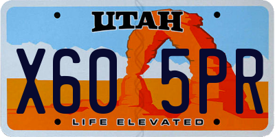 UT license plate X605PR