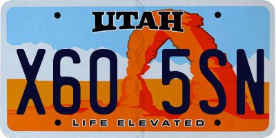 UT license plate X605SN