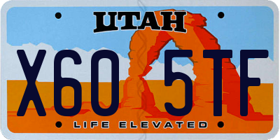 UT license plate X605TF