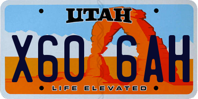 UT license plate X606AH