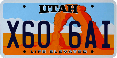 UT license plate X606AI