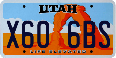 UT license plate X606BS