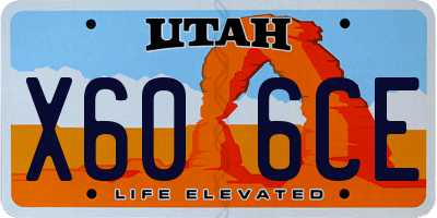 UT license plate X606CE