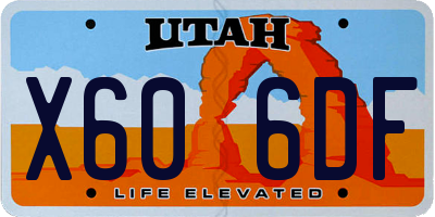 UT license plate X606DF