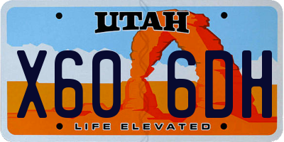 UT license plate X606DH