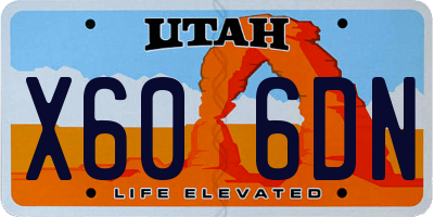 UT license plate X606DN