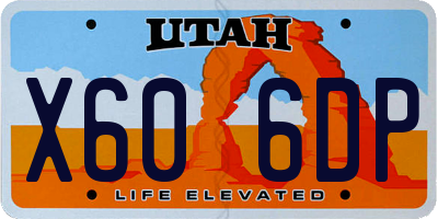 UT license plate X606DP