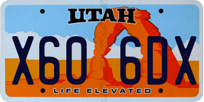 UT license plate X606DX