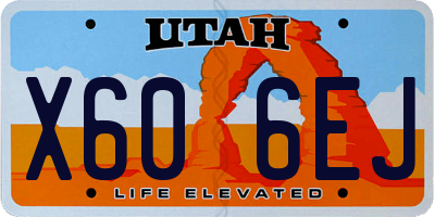 UT license plate X606EJ