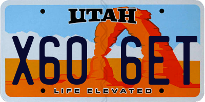 UT license plate X606ET