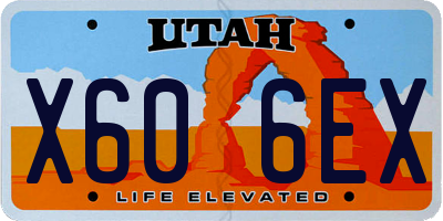 UT license plate X606EX