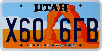 UT license plate X606FB