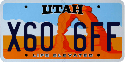 UT license plate X606FF