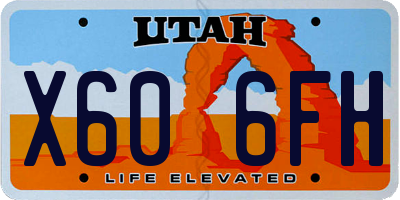 UT license plate X606FH