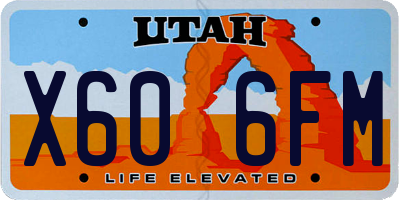 UT license plate X606FM