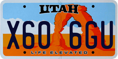 UT license plate X606GU
