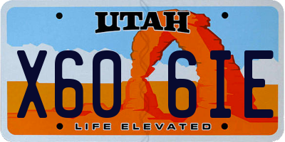 UT license plate X606IE