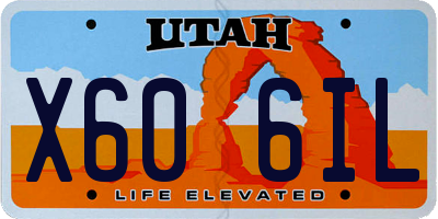 UT license plate X606IL