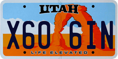 UT license plate X606IN