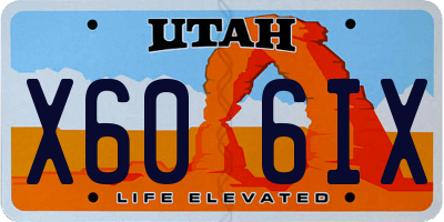 UT license plate X606IX