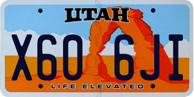 UT license plate X606JI