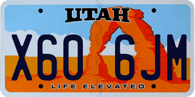 UT license plate X606JM