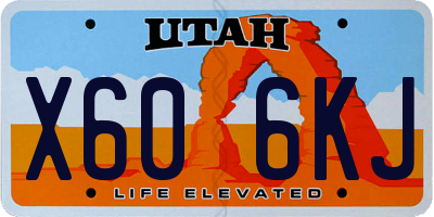 UT license plate X606KJ