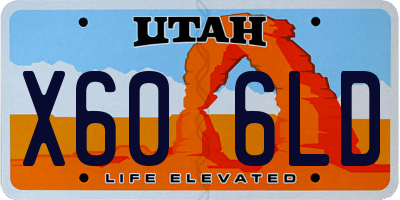 UT license plate X606LD