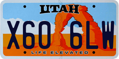 UT license plate X606LW