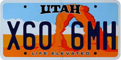 UT license plate X606MH