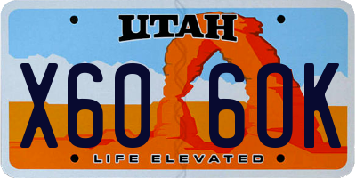 UT license plate X606OK