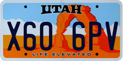 UT license plate X606PV